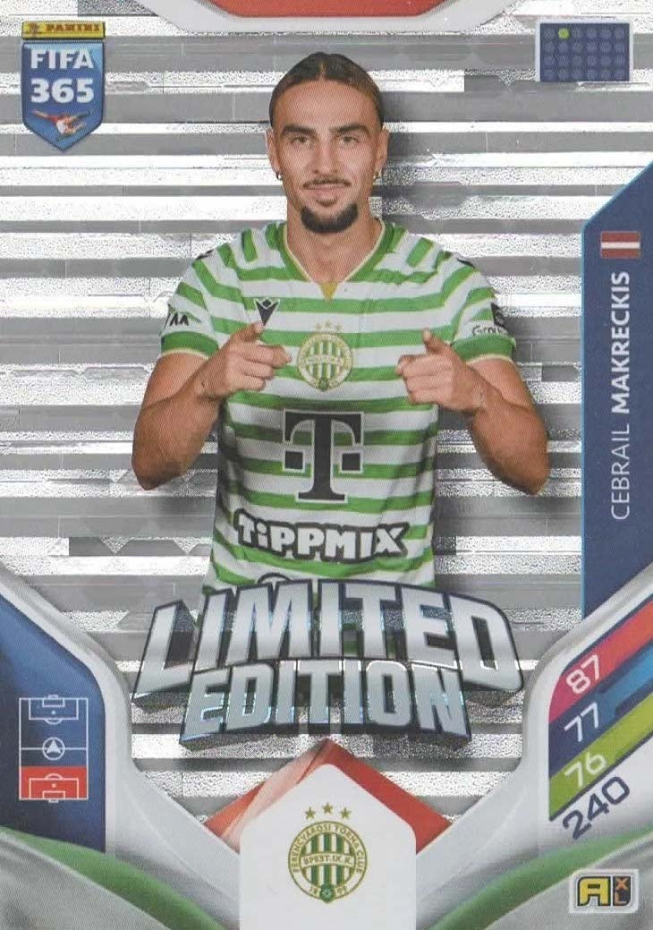 Cebrail Makreckis Limited Edition Ferencvárosi TC - Panini FIFA 365 2026 Adrenalyn XL kaart