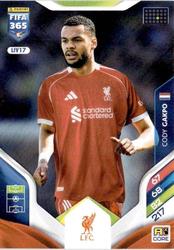 Cody Gakpo Base LIV17 - Panini FIFA 365 2026 Adrenalyn XL kaart