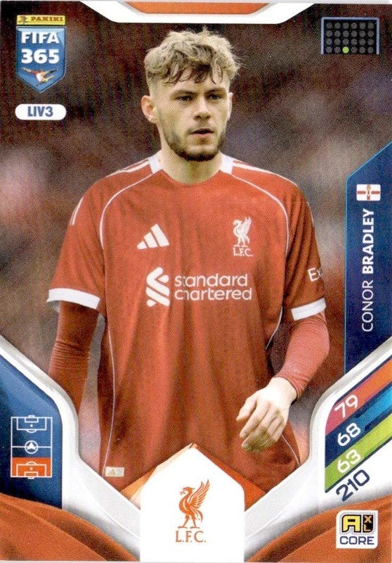 Conor Bradley Base LIV3 - Panini FIFA 365 2026 Adrenalyn XL kaart