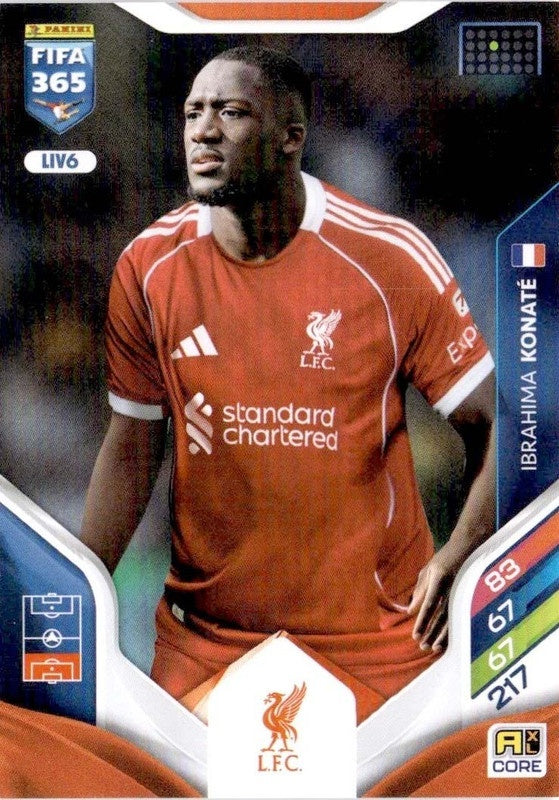 Ibrahima Konaté Base LIV6 - Panini FIFA 365 2026 Adrenalyn XL kaart