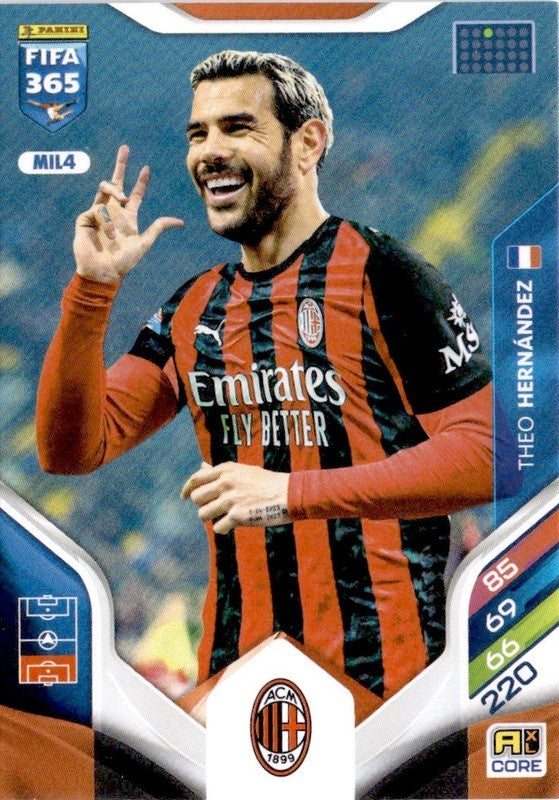 Theo Hernández Base MIL4 - Panini FIFA 365 2026 Adrenalyn XL kaart