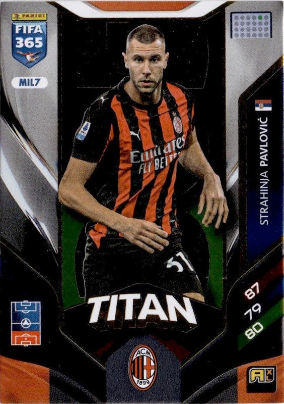 Strahinja Pavlovic Titan MIL7 - Panini FIFA 365 2026 Adrenalyn XL kaart