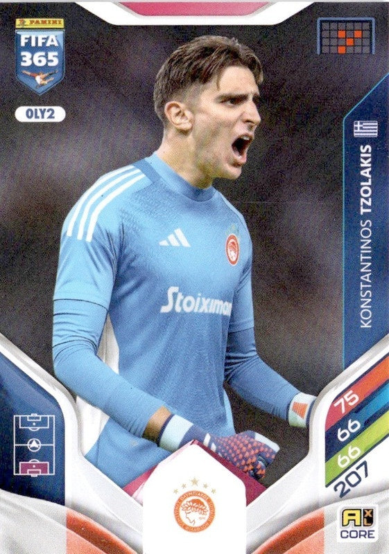 Konstantinos Tzolakis Base OLY2 - Panini FIFA 365 2026 Adrenalyn XL kaart