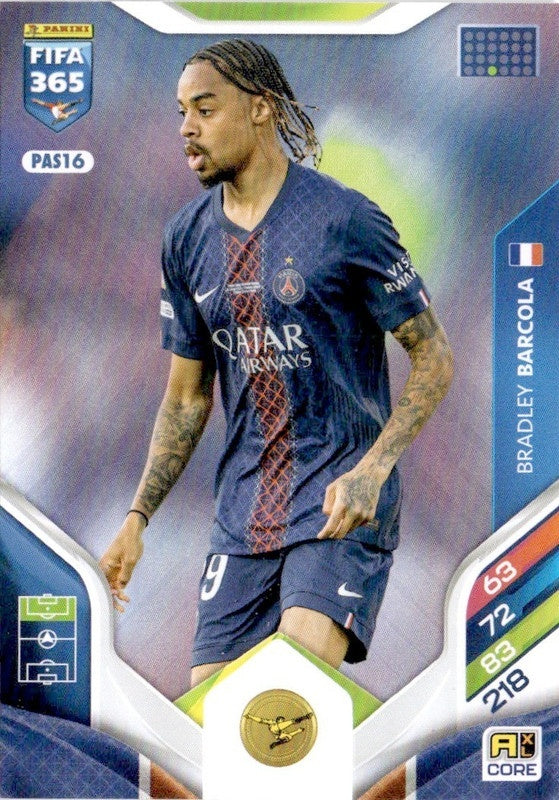 Bradley Barcola Base PAS16 - Panini FIFA 365 2026 Adrenalyn XL kaart Main image