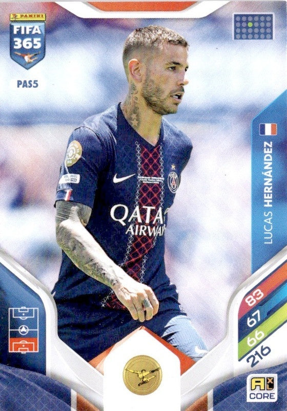 Lucas Hernández Base PAS5 - Panini FIFA 365 2026 Adrenalyn XL kaart