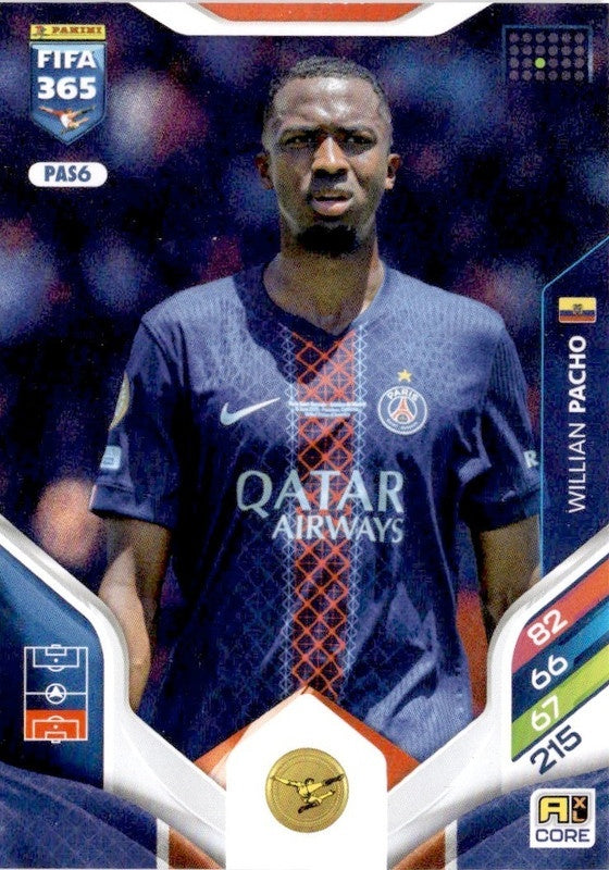 Willian Pacho Base PAS6 - Panini FIFA 365 2026 Adrenalyn XL kaart