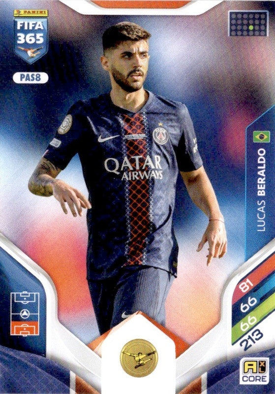 Lucas Beraldo Base PAS8 - Panini FIFA 365 2026 Adrenalyn XL kaart