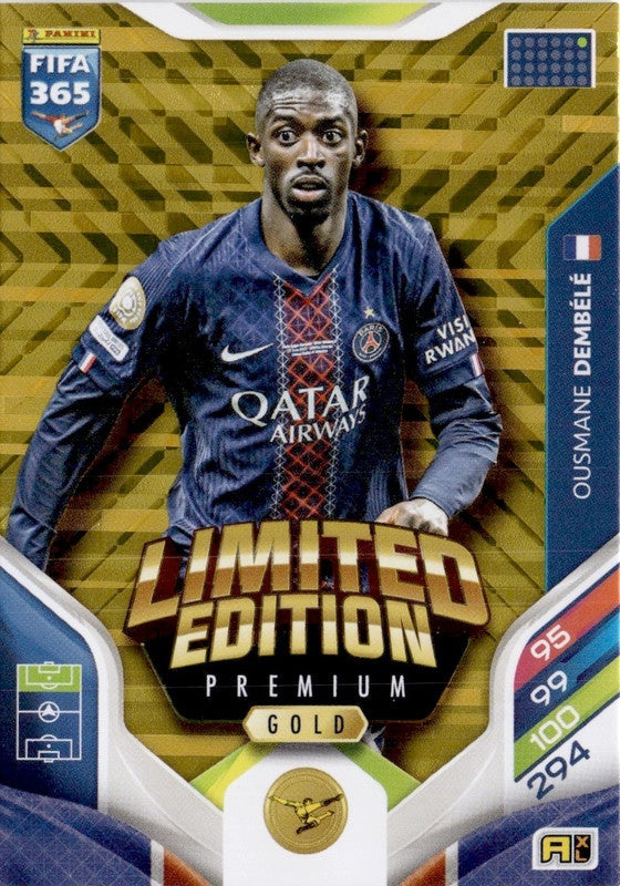 Ousmane Dembélé Premium Gold Limited Edition Paris Saint-Germain - Panini FIFA 365 2026 Adrenalyn XL kaart