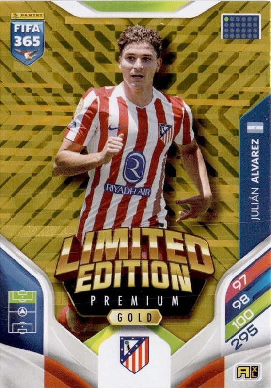 Julian Álvarez Premium Gold Limited Edition Atlético de Madrid - Panini FIFA 365 2026 Adrenalyn XL kaart