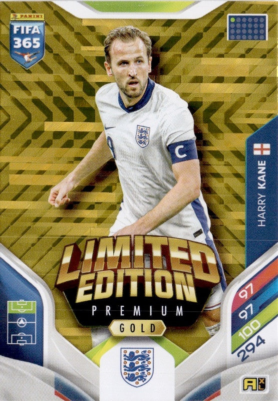 Harry Kane Premium Gold Limited Edition England - Panini FIFA 365 2026 Adrenalyn XL kaart