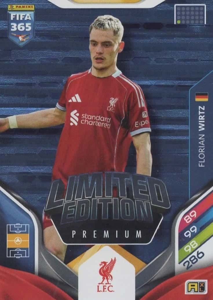 Florian Wirtz Premium Limited Edition Liverpool - Panini FIFA 365 2026 Adrenalyn XL kaart
