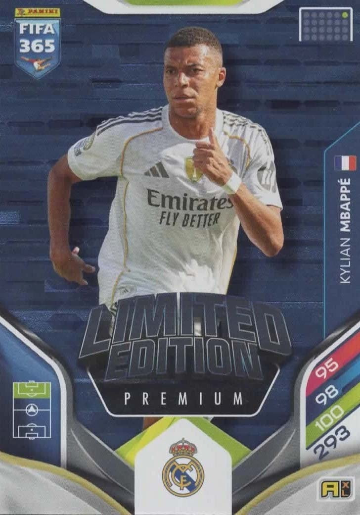 Kylian Mbappé Premium Limited Edition Real Madrid CF - Panini FIFA 365 2026 Adrenalyn XL kaart Imagen principal del producto