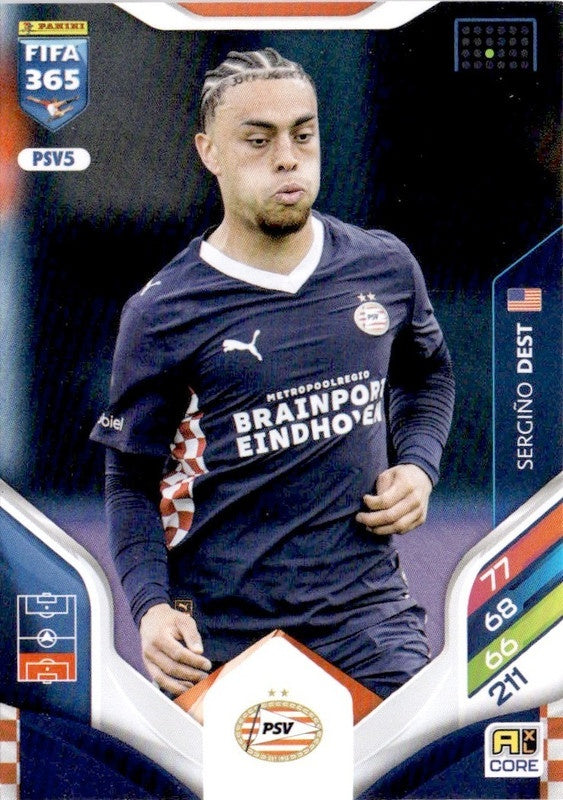 Sergiño Dest Base PSV5 - Panini FIFA 365 2026 Adrenalyn XL kaart