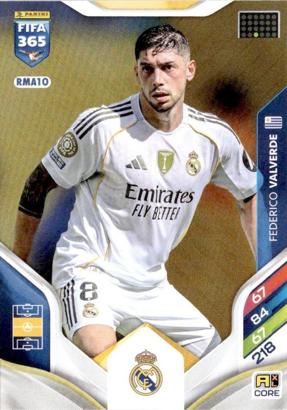 Federico Valverde Base RMA10 - Panini FIFA 365 2026 Adrenalyn XL kaart Hoofdafbeelding