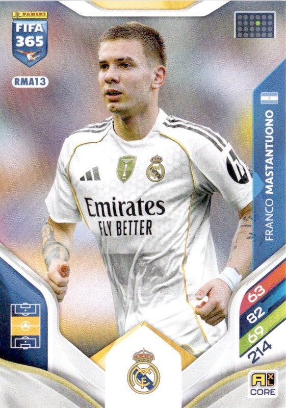 Franco Mastantuono Base RMA13 - Panini FIFA 365 2026 Adrenalyn XL kaart