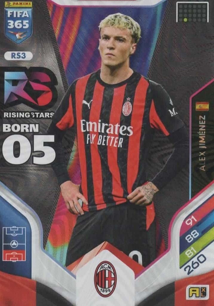 Alex Jiménez Rising Star RS3 - Panini FIFA 365 2026 Adrenalyn XL kaart