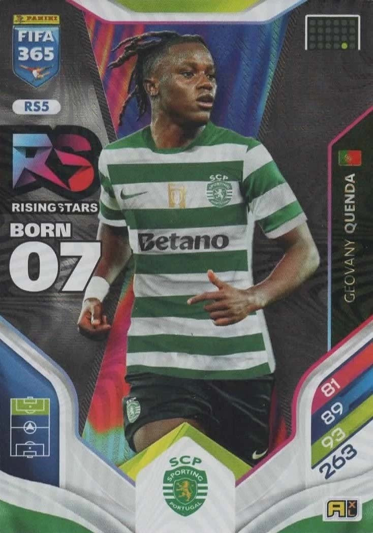 Geovany Quenda Rising Star RS5 - Panini FIFA 365 2026 Adrenalyn XL kaart Immagine principale del prodotto