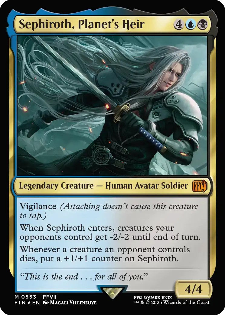 Magic Final Fantasy Starter Kit - foil legendary kaart Sephiroth, Planet's Heir uit het blauw-zwarte deck