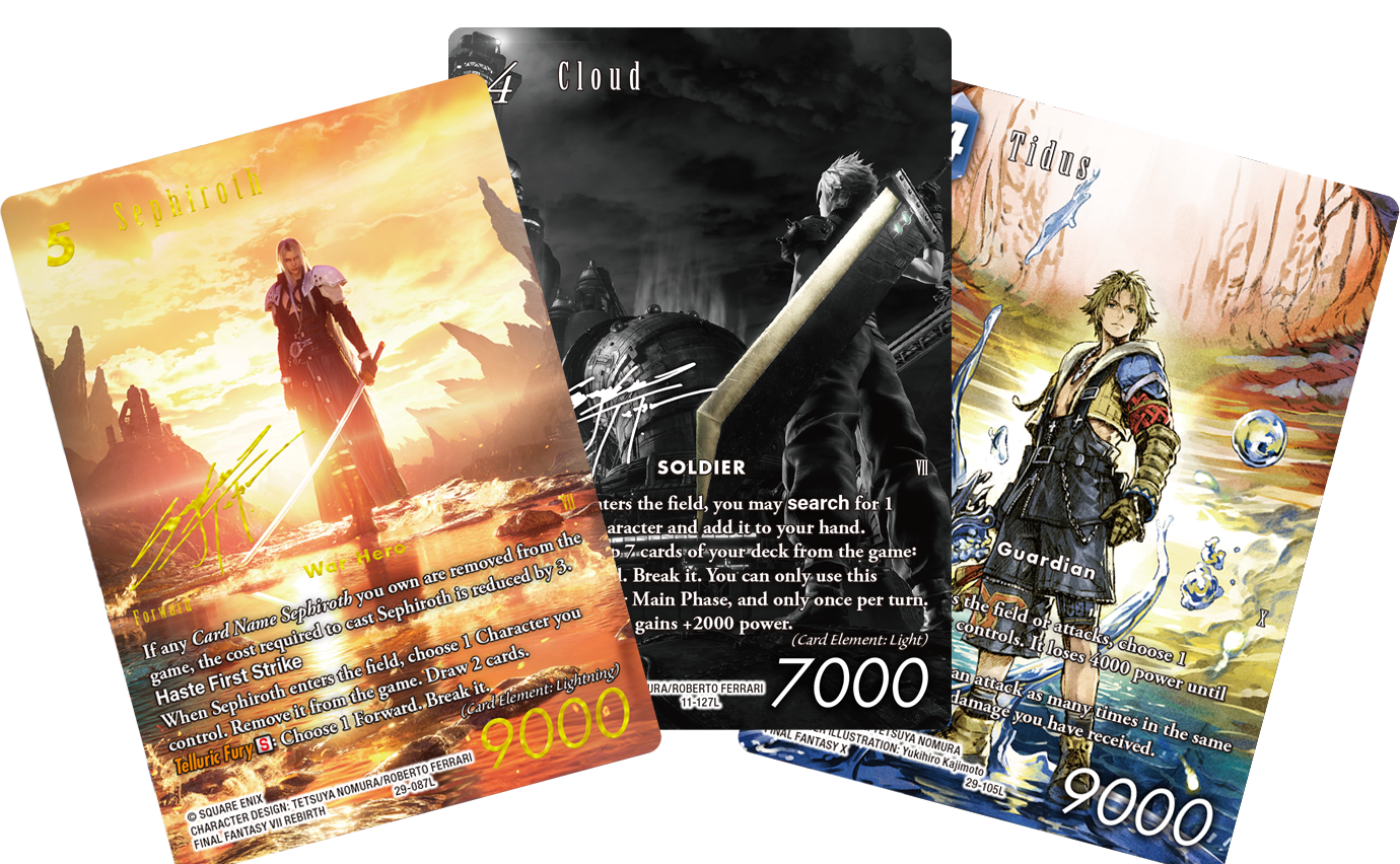 Selectie kaarten uit Final Fantasy TCG Opus XXIX Blissful Eternity