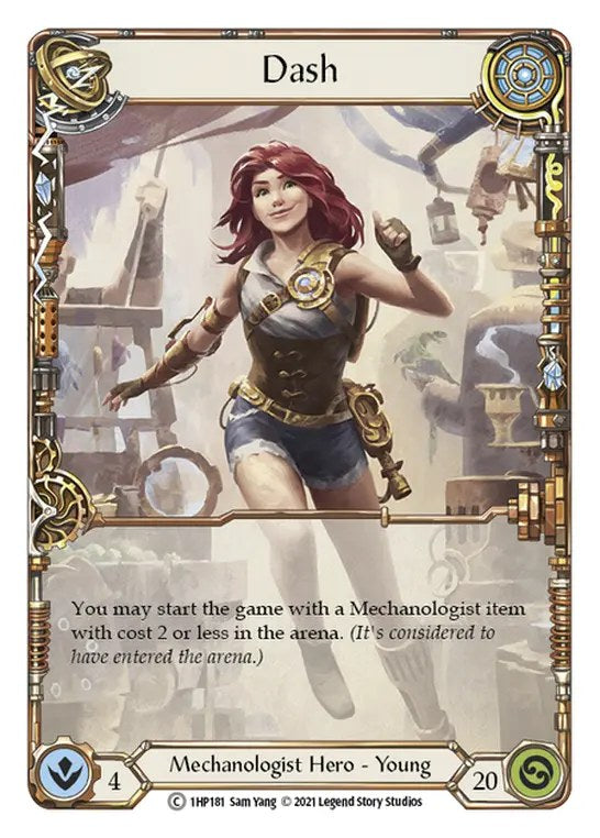 Flesh and Blood History Pack 1 Blitz Deck Dash - de heldenkaart Dash (young hero, Mechanologist) uit het deck