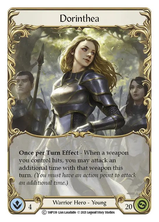Flesh and Blood History Pack 1 Blitz Deck Dorinthea - de heldenkaart Dorinthea (young hero, Warrior) uit het deck