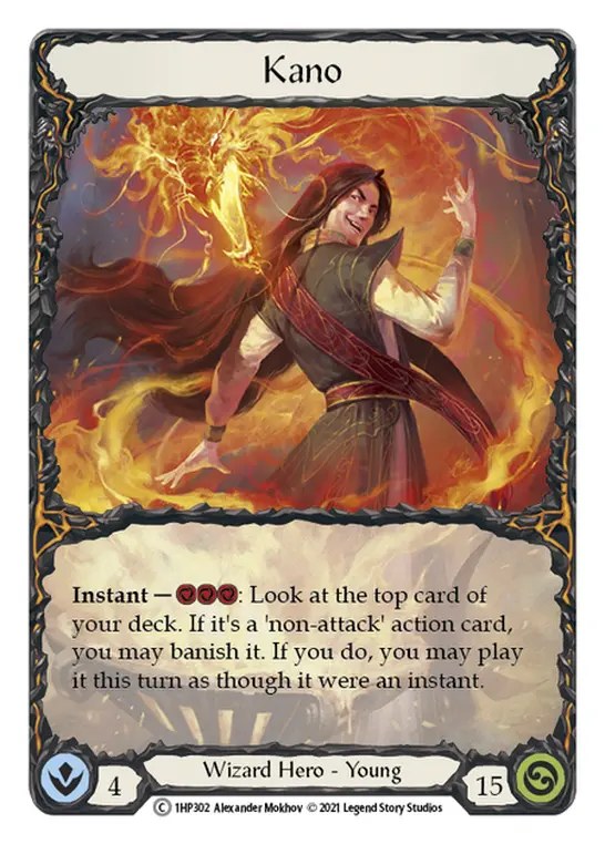 Flesh and Blood History Pack 1 Blitz Deck Kano - de heldenkaart Kano (young hero, Wizard) uit het deck