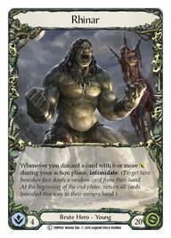 Flesh and Blood History Pack 1 Blitz Deck Rhinar - de heldenkaart Rhinar (young hero, Brute) uit het deck