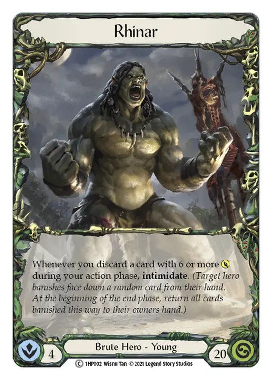 Flesh and Blood History Pack 1 Blitz Deck Rhinar - de heldenkaart Rhinar (young hero, Brute) uit het deck