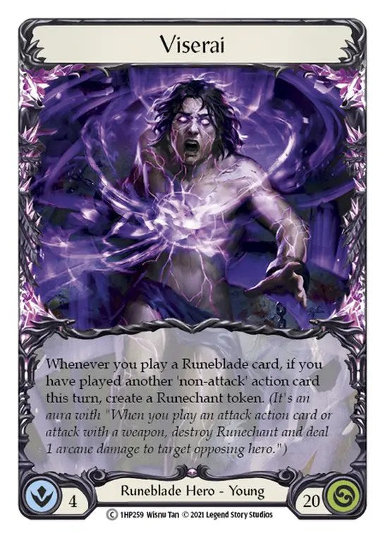 Flesh and Blood History Pack 1 Blitz Deck Viserai - de heldenkaart Viserai (young hero, Runeblade) uit het deck