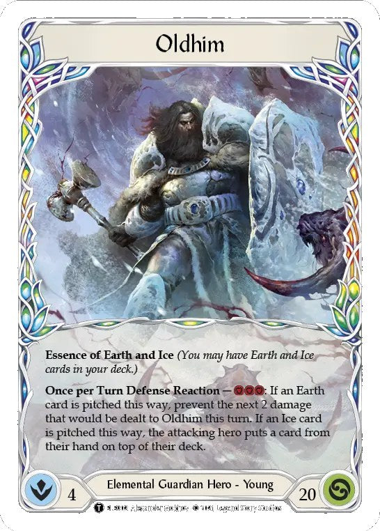 Flesh and Blood Tales of Aria Blitz Deck Oldhim - de heldenkaart Oldhim (young hero, Elemental Guardian) uit het deck