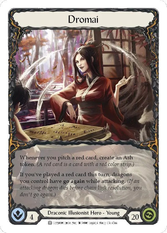 Flesh and Blood Uprising Blitz Deck Dromai - de heldenkaart Dromai (young hero, Draconic Illusionist) uit het deck