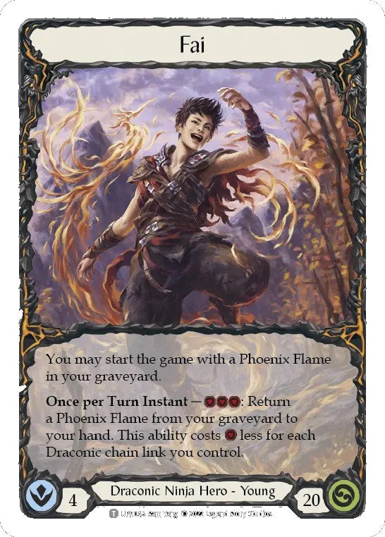 Flesh and Blood Uprising Blitz Deck Fai - de heldenkaart Fai (young hero, Draconic Ninja) uit het deck