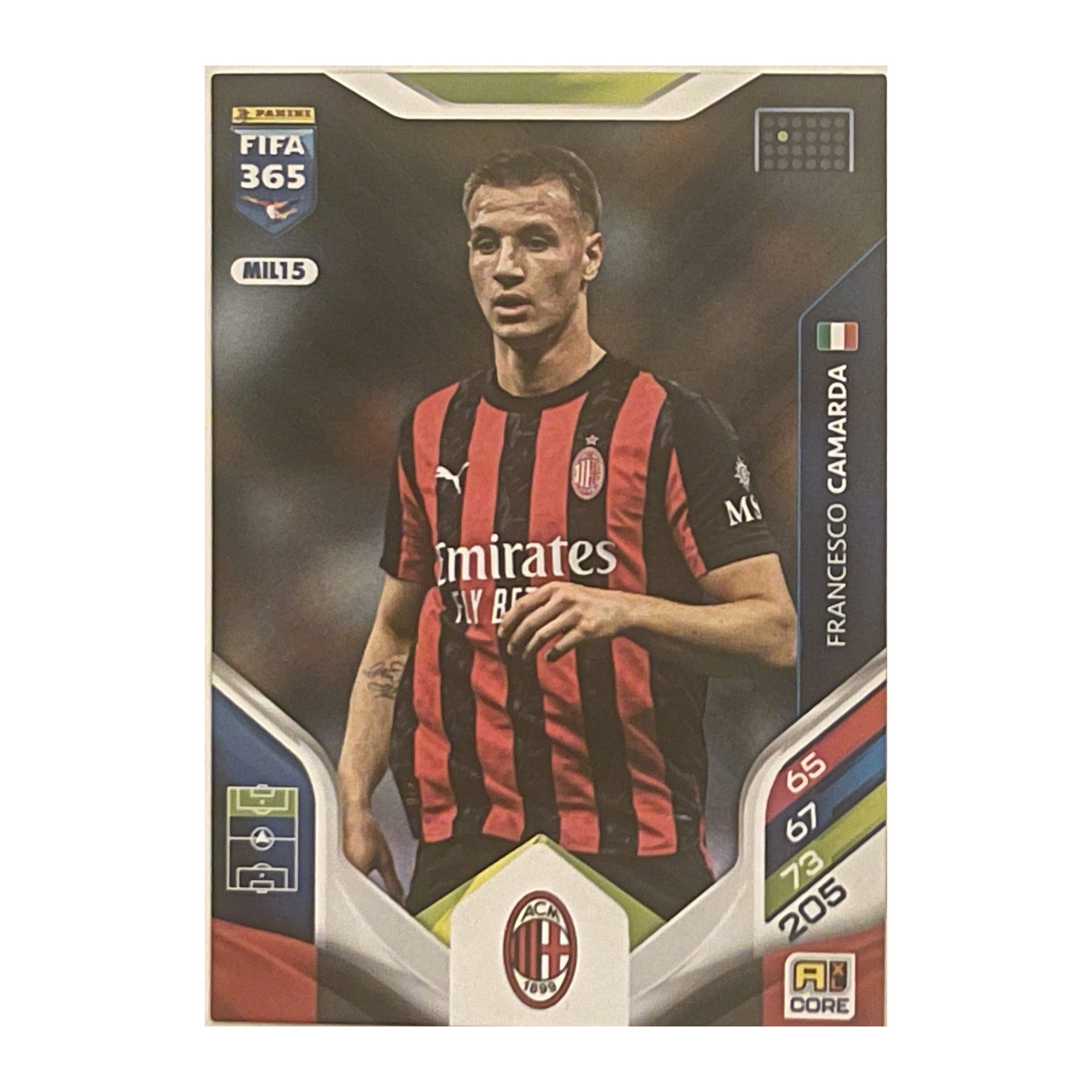 Francesco Camarda - Panini Adrenalyn XL FIFA 365 2026 (Core) [MIL15] - originele kaartvoorkant