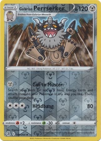 Fusion Strike - 181/264 - Galarian Perrserker - Reverse Holo