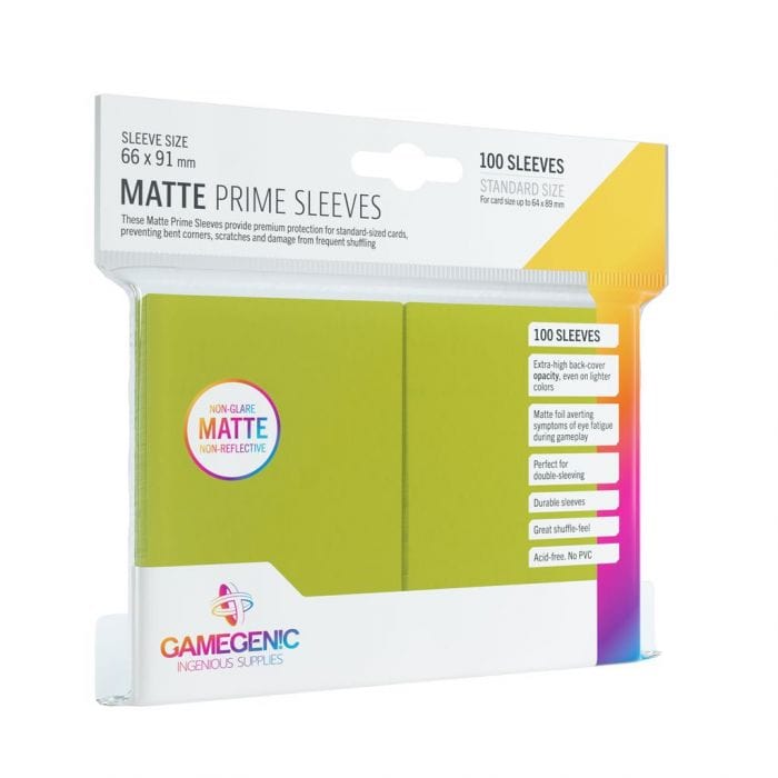 GameGenic Sleeves Matte Prime Lime (100 Sleeves) 4251715402511