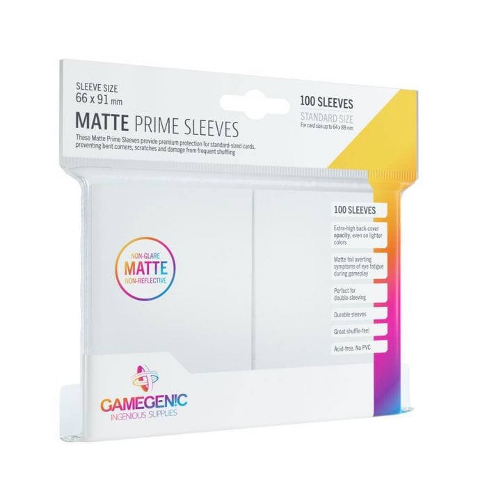 GameGenic Sleeves Matte Prime White (100 Sleeves) 4251715402412