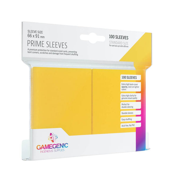 Gamegenic Prime sleeves geel, verpakking met 100 stuks