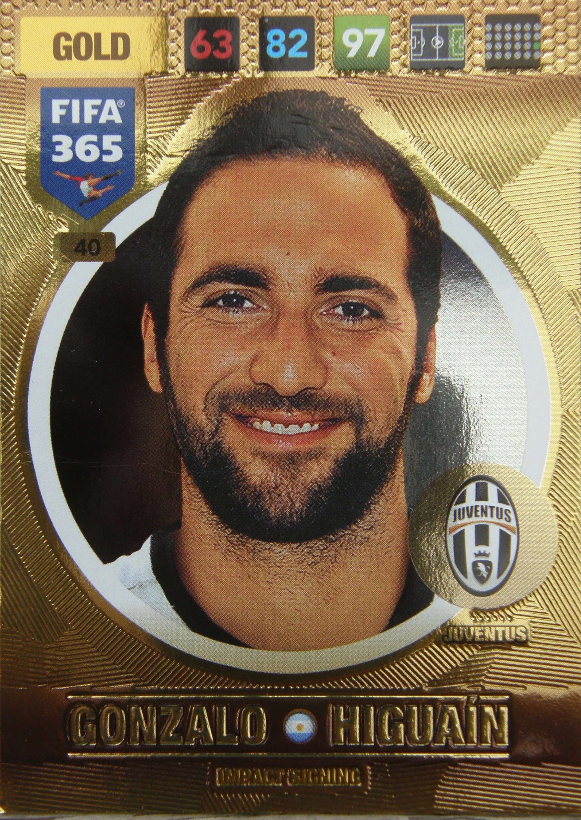 Gonzalo Higuaín - FIFA 365: 2017 Adrenalyn XL Impact Signing #40 - Near Mint