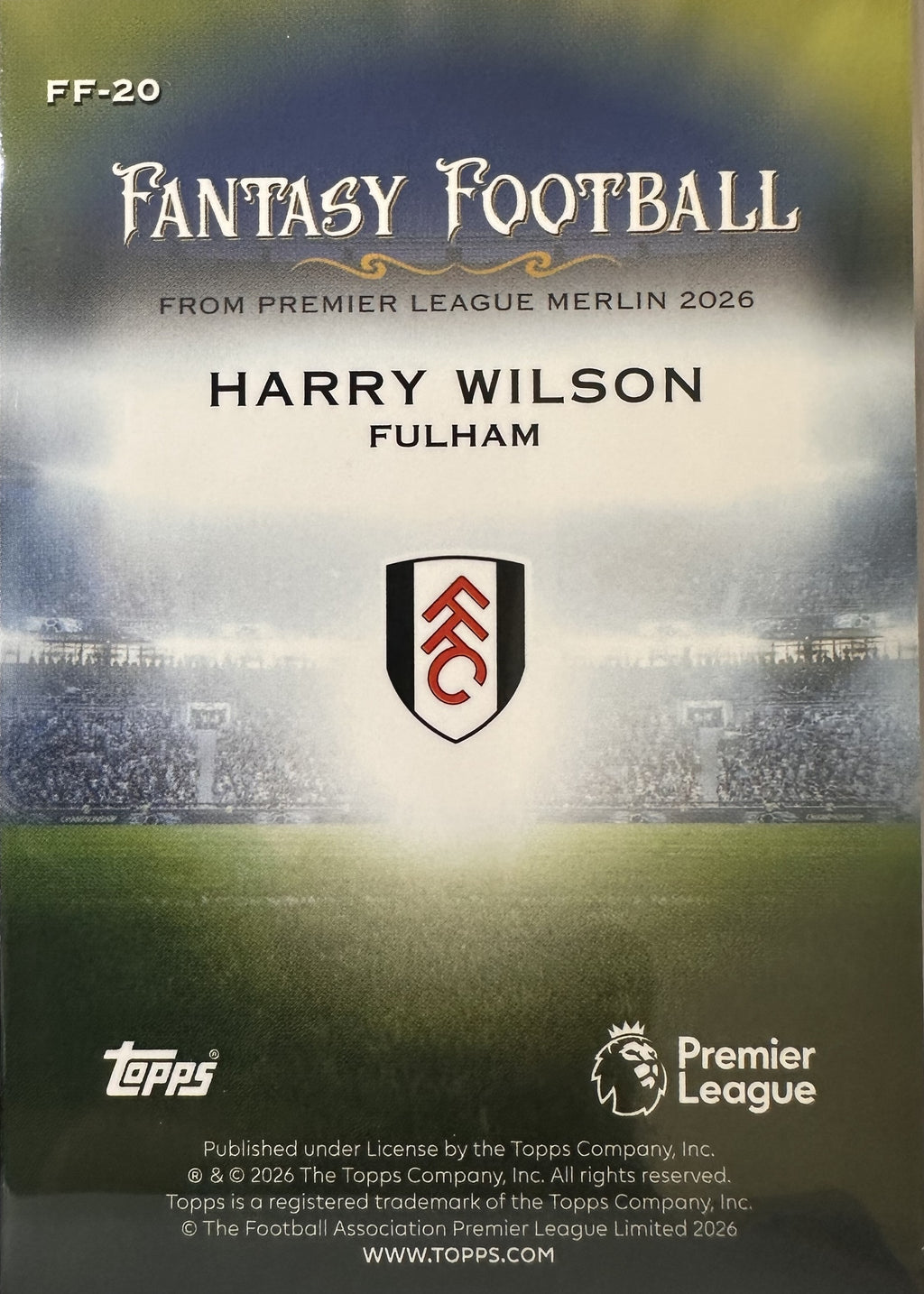Harry Wilson - 2025-26 Topps Merlin Premier League (Fantasy Football) [FF-20] - achterkant