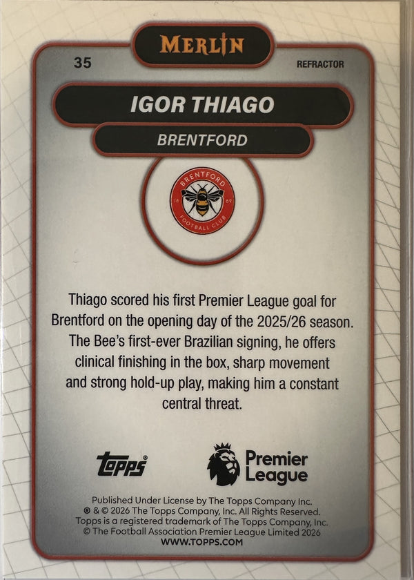 Igor Thiago - 2025-26 Topps Merlin Premier League (Refractor) [35] - achterkant