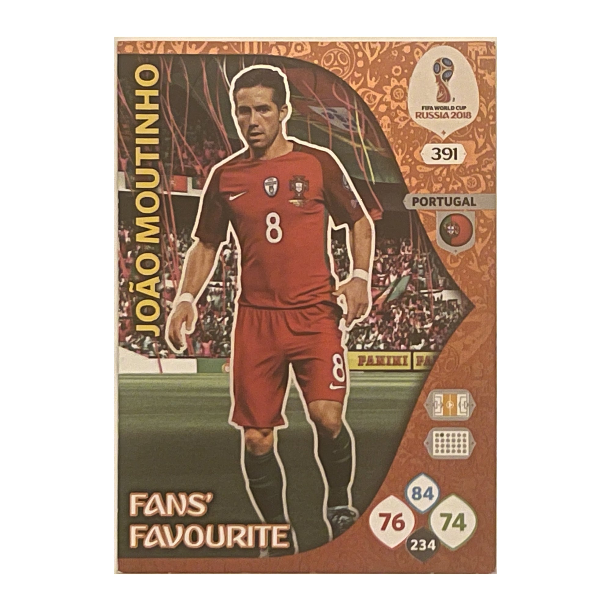 João Moutinho Panini Adrenalyn XL FIFA World Cup Russia 2018 Fans' Favourite 391 voorkant