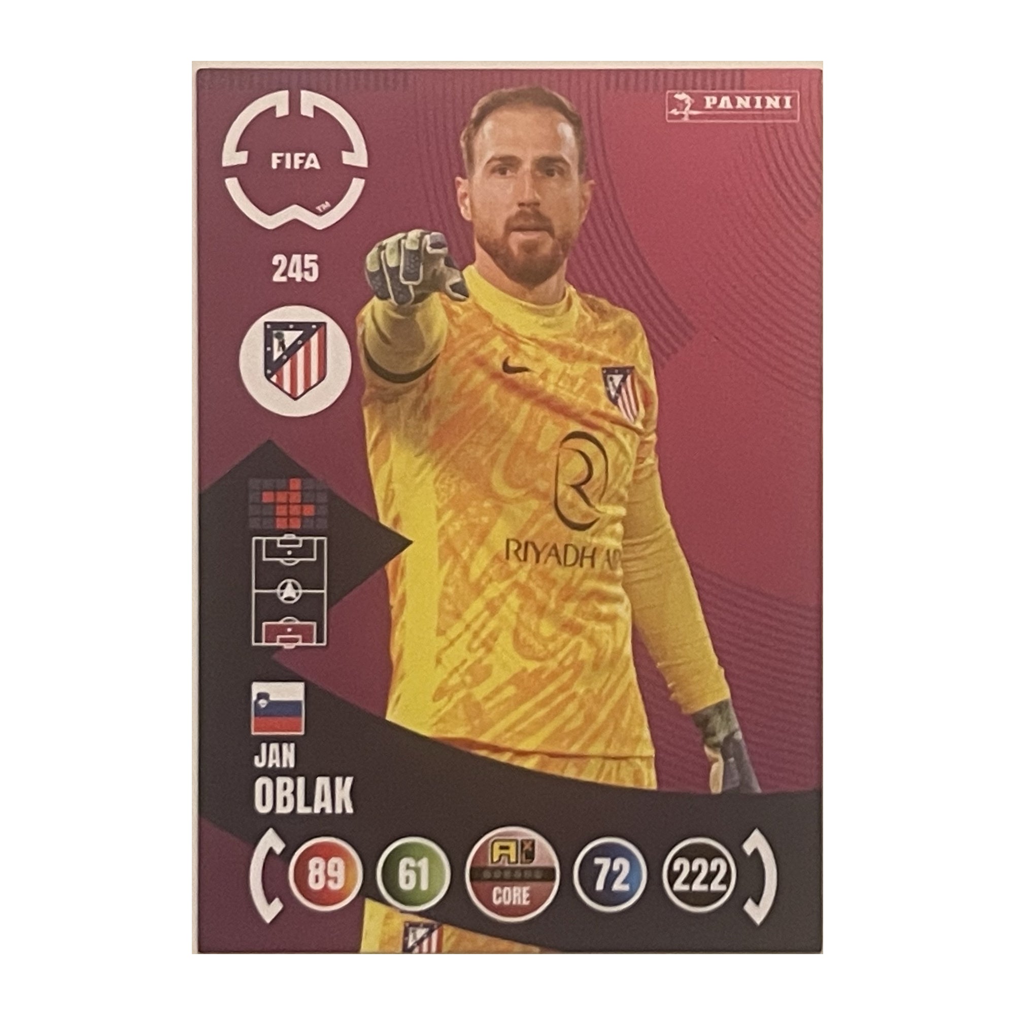 Jan Oblak Panini Adrenalyn XL FIFA Club World Cup 2025 Core / Team Mate 245 voorkant