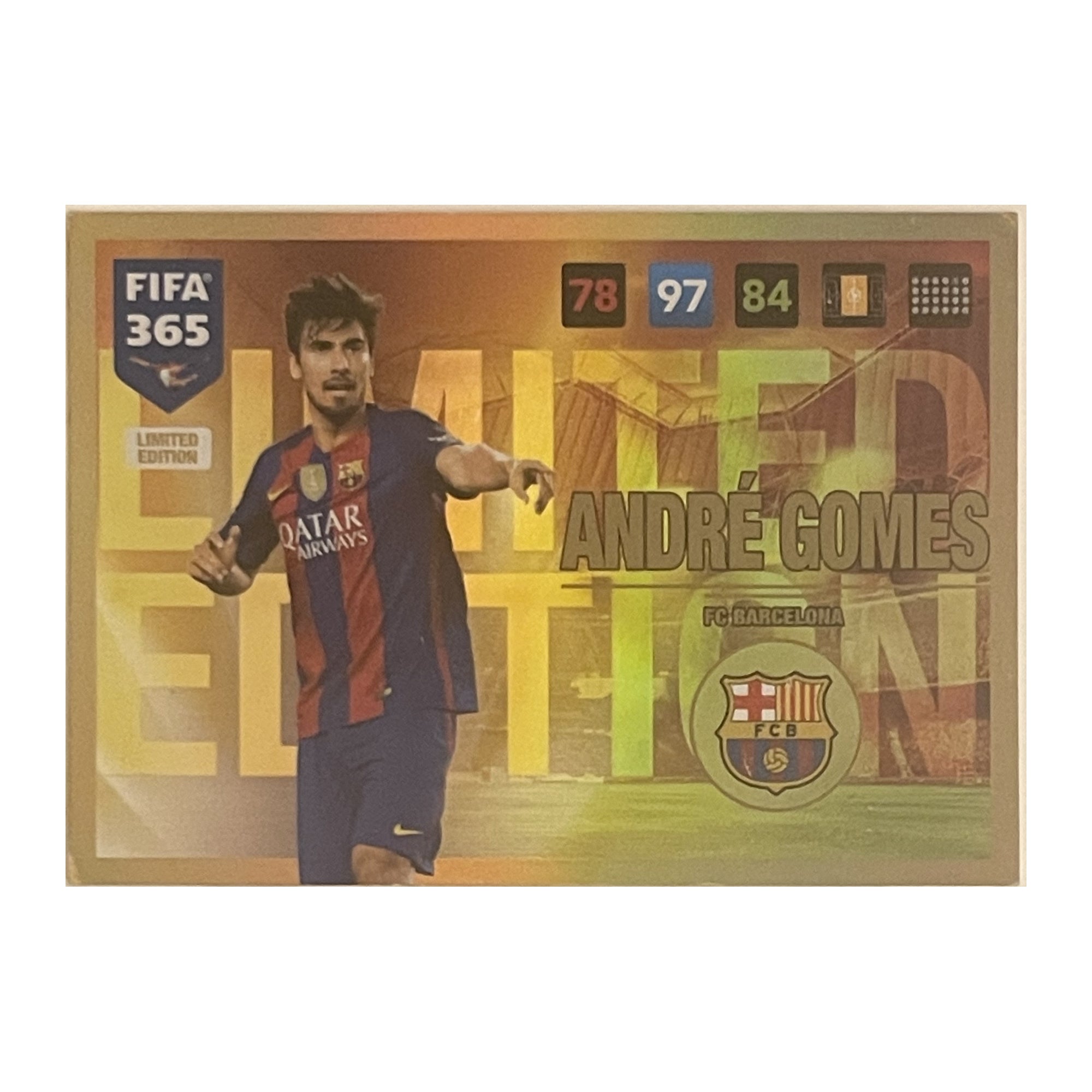 André Gomes Panini Adrenalyn XL FIFA 365 2017 Limited Edition NNO voorkant