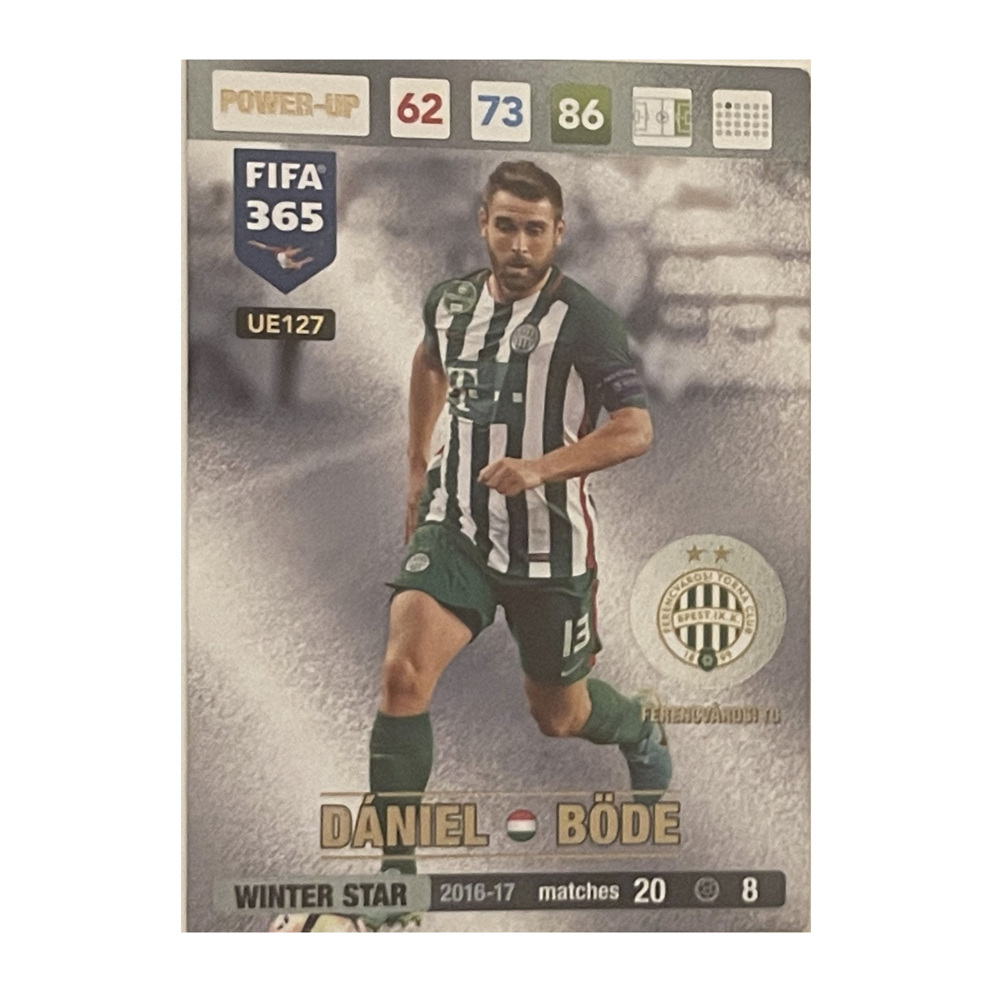 Dániel Böde Panini Adrenalyn XL FIFA 365 2017 Winter Star / Power-Up UE127 voorkant