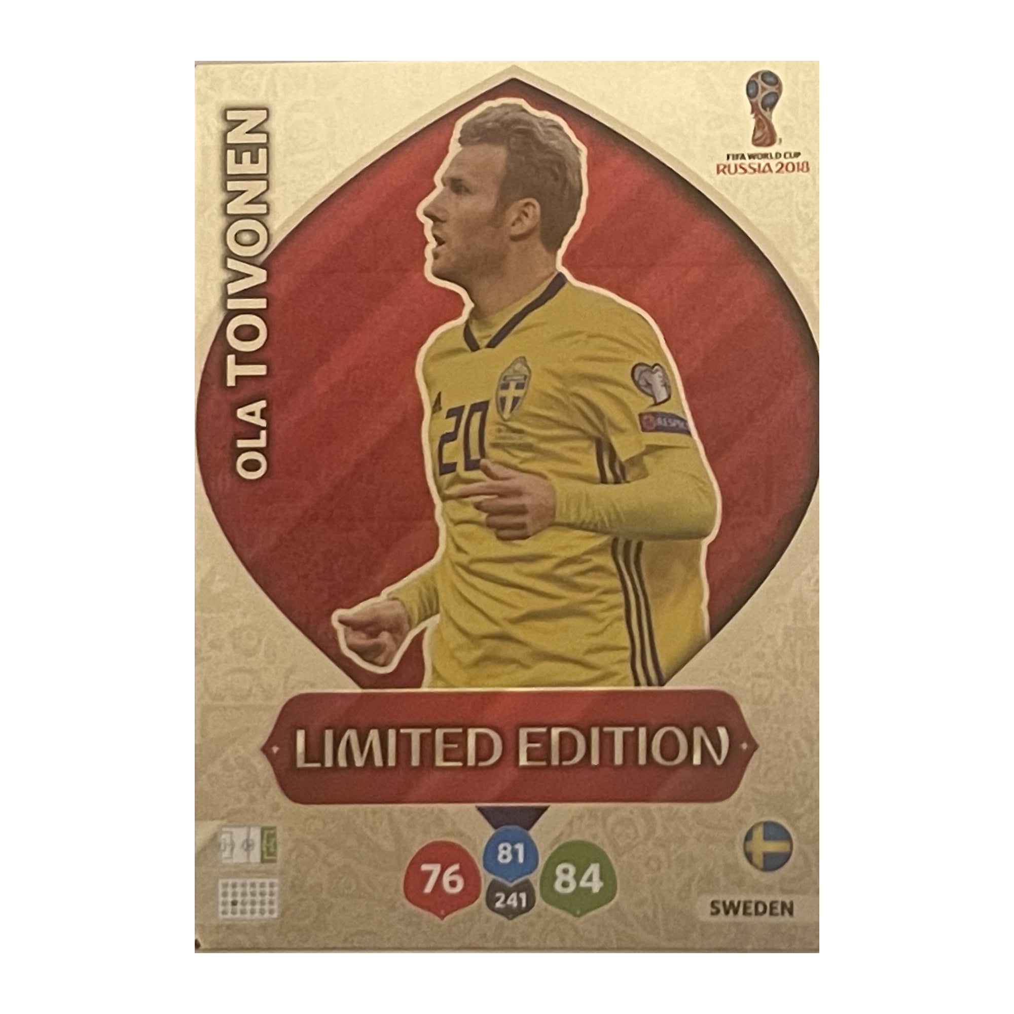 Ola Toivonen Panini Adrenalyn XL FIFA World Cup Russia 2018 Limited Edition NNO voorkant Main image