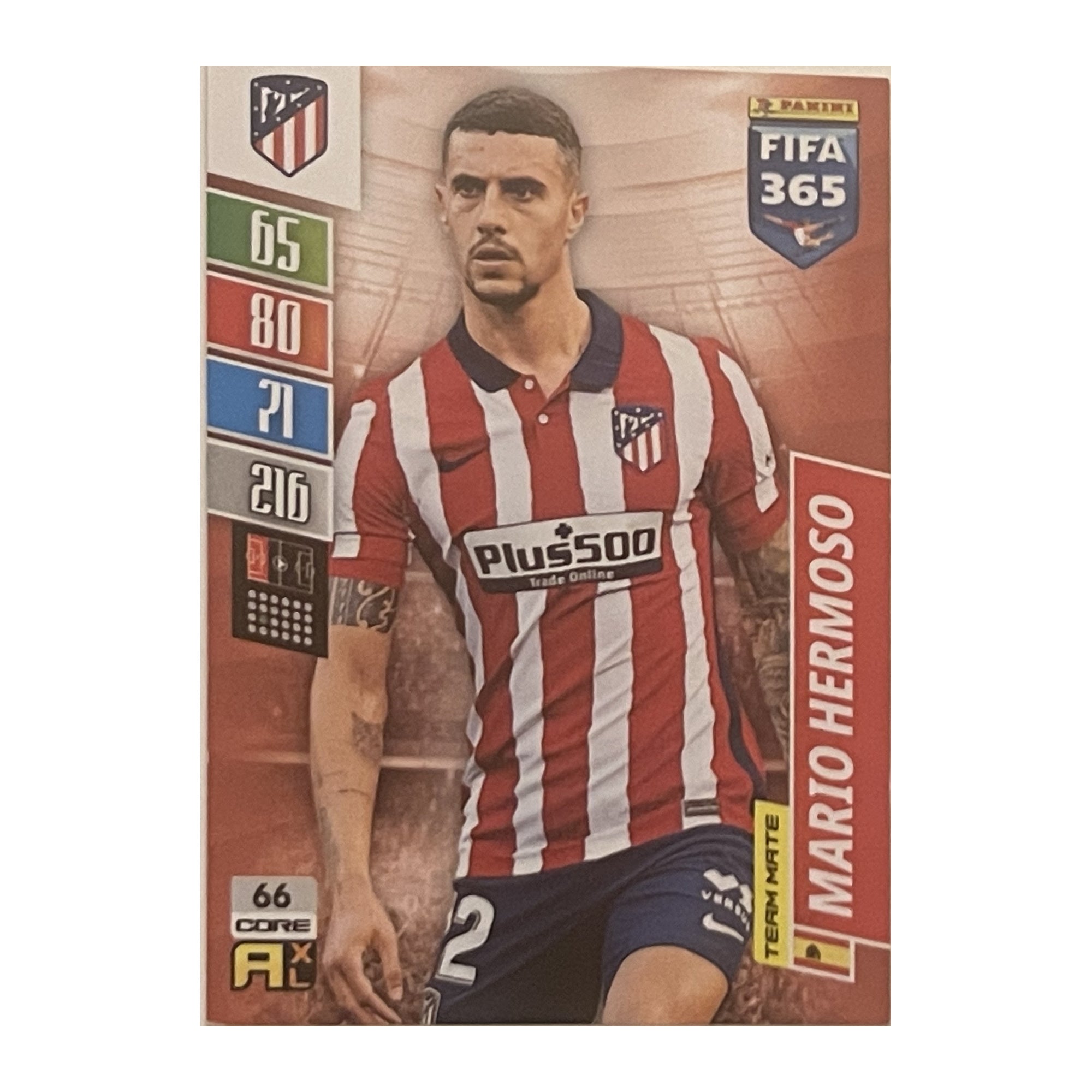 Mario Hermoso Panini Adrenalyn XL FIFA 365 2022 Core / Team Mate 66 voorkant