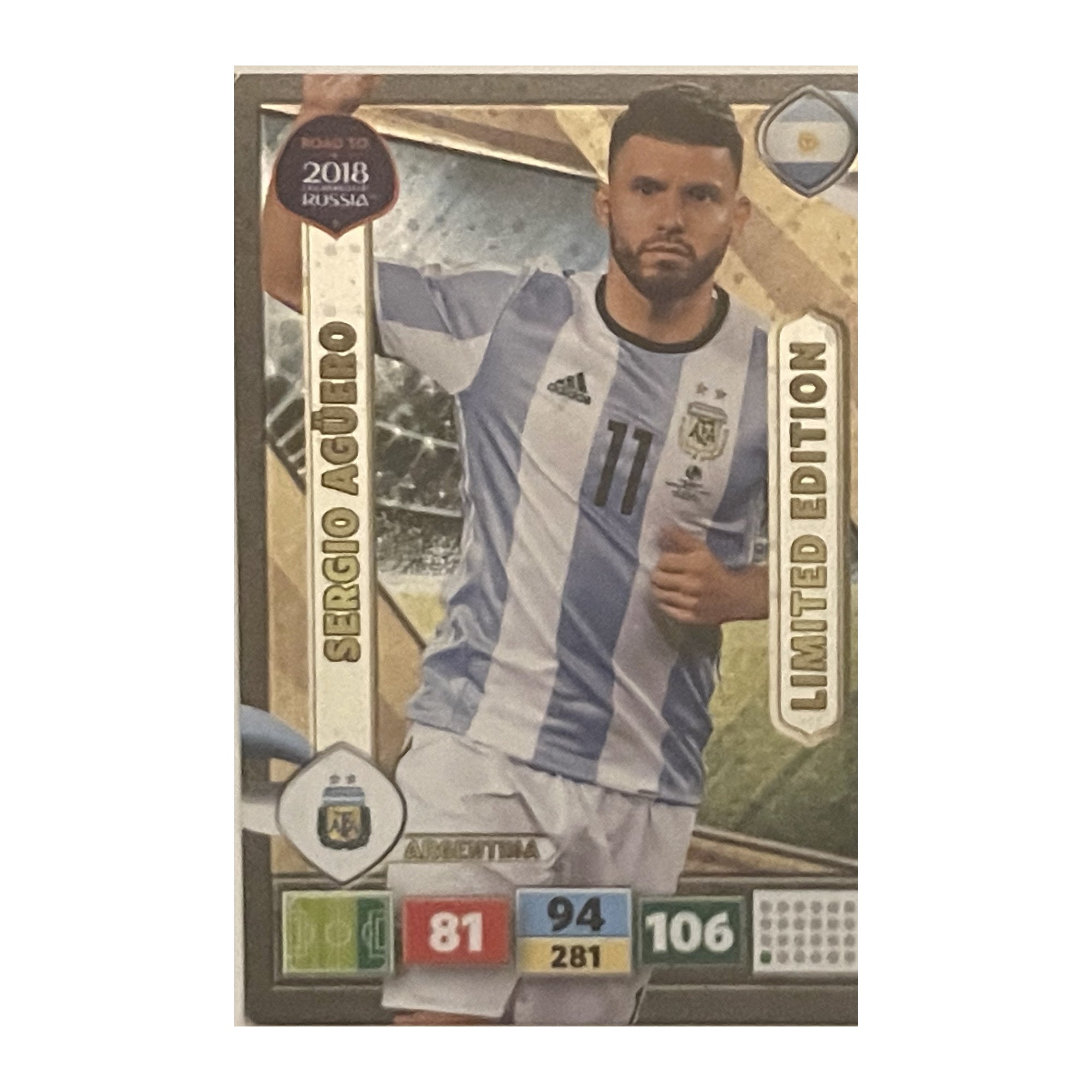 Sergio Agüero Panini Adrenalyn XL Road to FIFA World Cup Russia 2018 Limited Edition LE-SA voorkant
