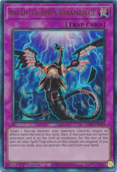 Infinite Impermanence (PUR) - RA01-EN075 - Prismatic Ultimate Rare - 1st Edition