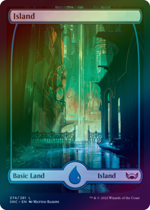 Island (274) - Full Art Metropolis (Foil) (SNC)