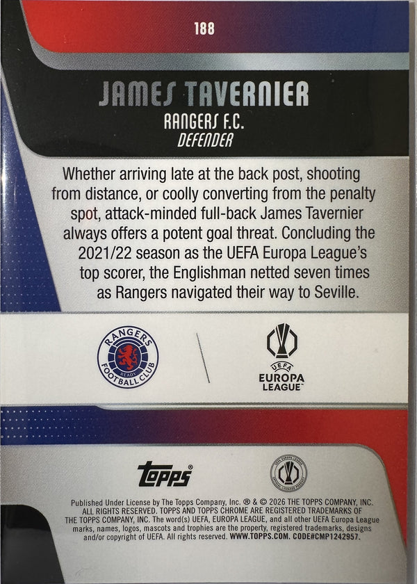 James Tavernier - 2025-26 Topps Chrome UEFA Club Competitions (Base) [168] - achterkant